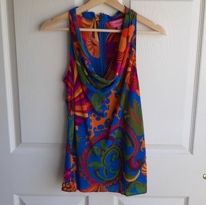 Banana Republic Trina Turk Blue Silk Top Size 10